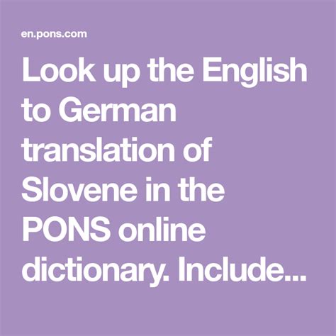 pons english slovenian.